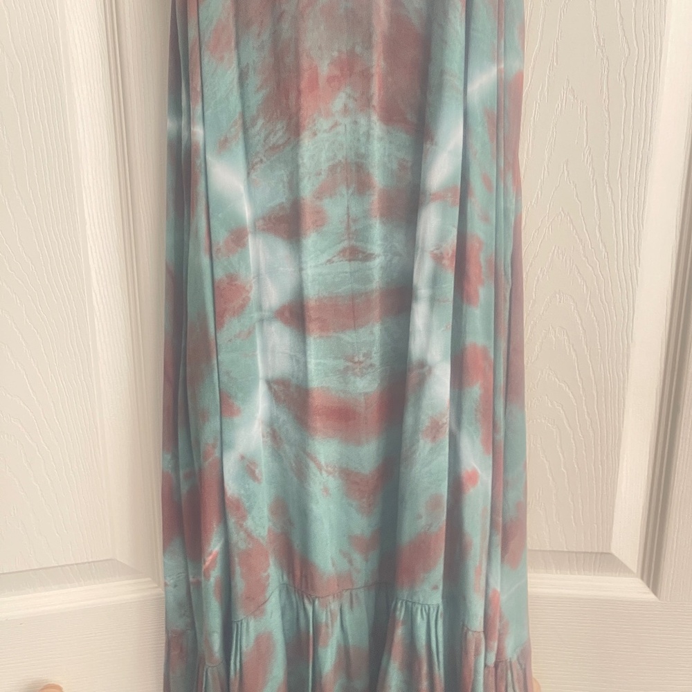 Young Fabulous & Broke Teal and Brown Tie-Dye Maxi Dress - Picture 6 of 16